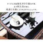 バルコニー テーブルチェアセット 小型 藤製 リラックス用 三点組 001-outdesk