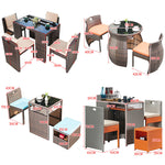 バルコニー テーブルチェアセット 小型 藤製 リラックス用 三点組 001-outdesk