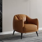 高級合皮製チェア - 無垢材フレーム使用 | モダンデザインで快適な座り心地 flsd-5193