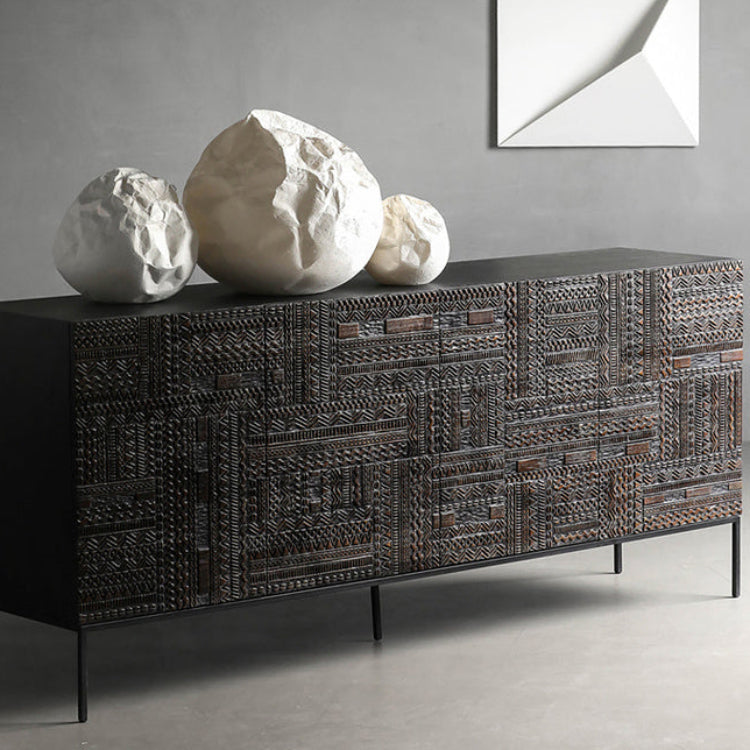 高級チーク製キャビネット - おしゃれで機能的な収納ソリューション hsxz-2190