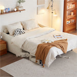 ソファベッド 布製 折りたたみ式 リクライニング対応 幅123~192cm コンパクト 2人掛け ベッド兼用 ファブリック 北欧 シンプル おしゃれ ddw-1154