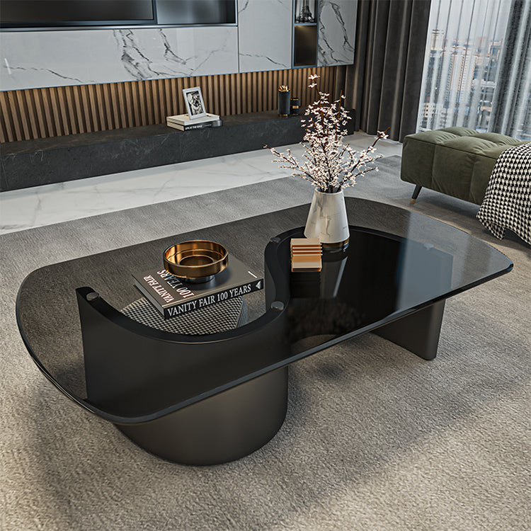 スタイリッシュなセンターテーブル | 強化ガラスと綿麻素材を使用したモダンなデザイン fel-3062