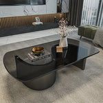 スタイリッシュなセンターテーブル | 強化ガラスと綿麻素材を使用したモダンなデザイン fel-3062