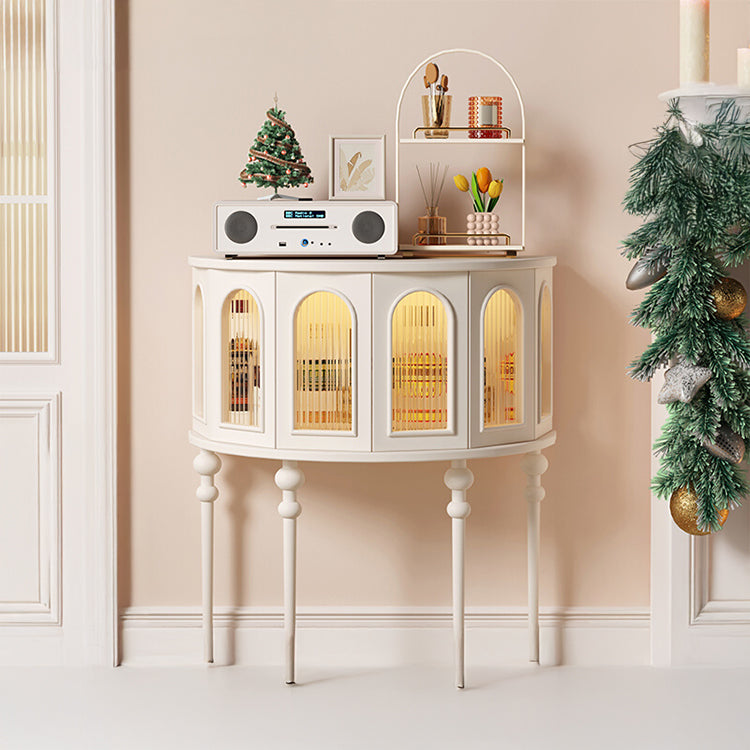 おしゃれなオーク製キャビネット - 強化ガラス扉付き収納家具 hsxz-2184