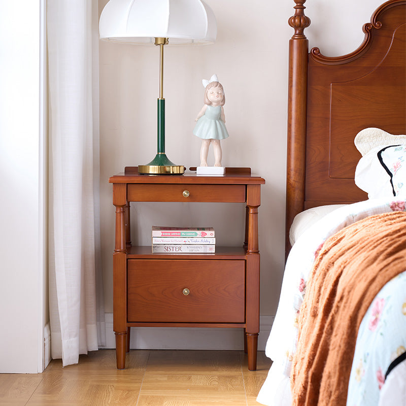 高品質 チェリー材&ポプラ材 ナイトテーブル コンパクトデザイン おしゃれ 北欧風 寝室家具 hsxz-2171
