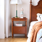 高品質 チェリー材&ポプラ材 ナイトテーブル コンパクトデザイン おしゃれ 北欧風 寝室家具 hsxz-2171