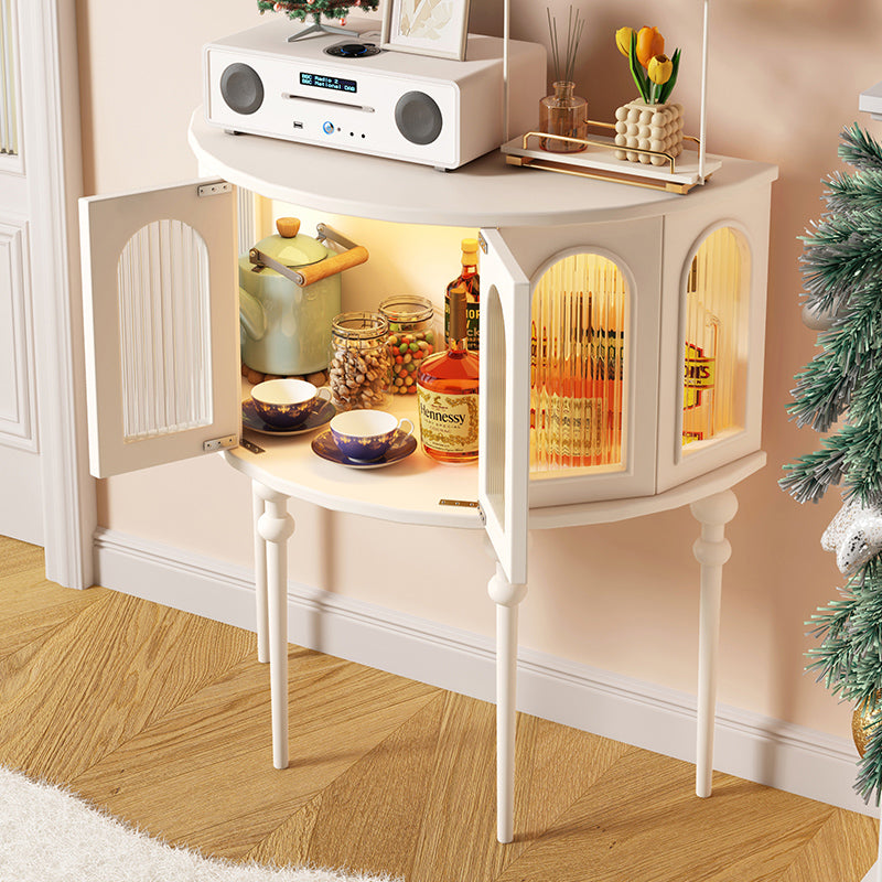 おしゃれなオーク製キャビネット - 強化ガラス扉付き収納家具 hsxz-2184