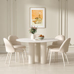 クリームスタイルラグジュアリーモダンホワイトフレンチシェルデザインダイニングチェア 合皮 htt-3848-ch