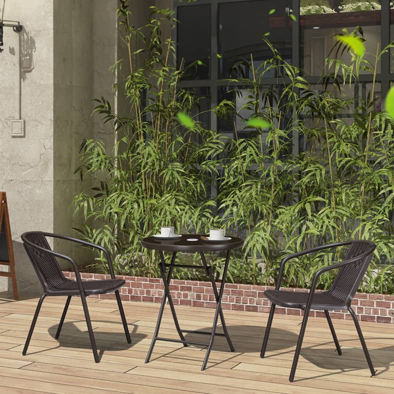 ガーデンテーブル ガーデニング バルコニー 外用テーブル ベランダ おしゃれ スタッキング コンパクト アウトドア 丸型 テラス zy-268