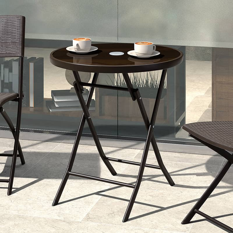 ガーデンテーブル ガーデニング バルコニー 外用テーブル ベランダ おしゃれ スタッキング コンパクト アウトドア 丸型 テラス zy-268