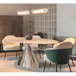 ラグジュアリーなデザイン!セラミック&ステンレス 大理石テーブル - 洗練されたダイニングを演出 fjx-2639