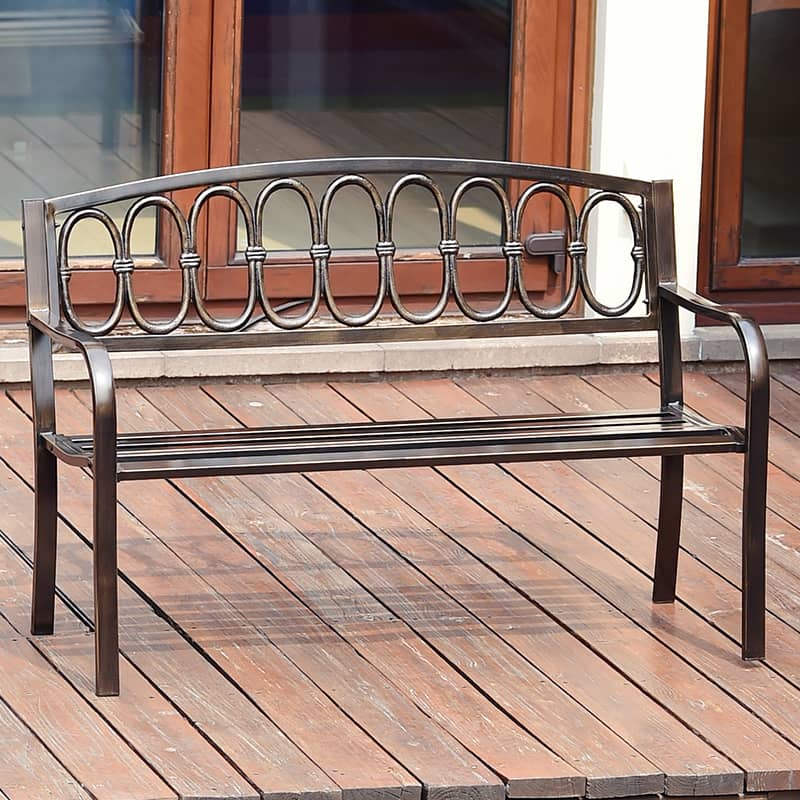 ガーデンベンチ 2人掛け 3人掛け アイアン 肘掛け 背もたれ付き アンティーク調 ガーデンチェア ベンチ コンパクト 長椅子 テラス zy-101