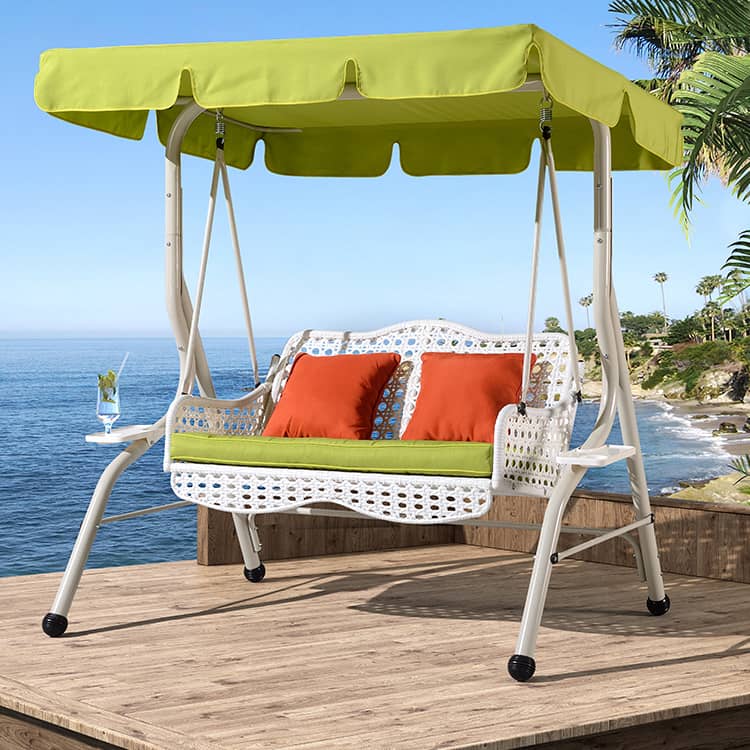 ブランコ スウィングベンチ 椅子 チェア 屋根付き シェード付き クッション付き ベンチ ガーデンファニチャー ガーデン スウィング zy-026