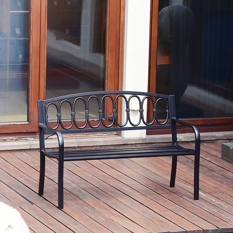 ガーデンベンチ 2人掛け 3人掛け アイアン 肘掛け 背もたれ付き アンティーク調 ガーデンチェア ベンチ コンパクト 長椅子 テラス zy-101