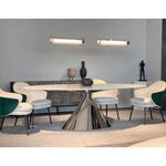 ラグジュアリーなデザイン!セラミック&ステンレス 大理石テーブル - 洗練されたダイニングを演出 fjx-2639