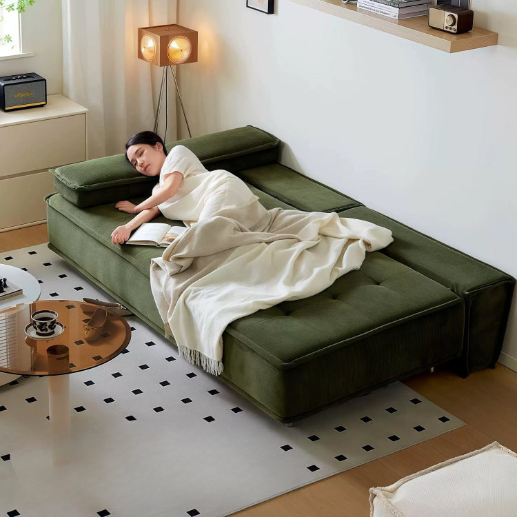 コーデュロイ ソファベッド 折りたたみ式 幅110?200cm|ロータイプ 2WAY リビング用 おしゃれ モダン コンパクト 寝心地 yyjj-1168