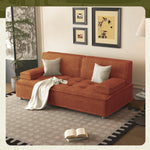 コーデュロイ ソファベッド 折りたたみ式 幅110?200cm|ロータイプ 2WAY リビング用 おしゃれ モダン コンパクト 寝心地 yyjj-1168