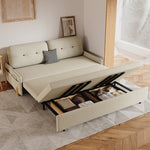 シリコンフィル使用!快適な座り心地の多層板製ソファー - 綿麻カバーのオシャレなデザイン fsx-5128