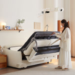 ソファベッド 布製 折りたたみ式 リクライニング対応 幅123~192cm コンパクト 2人掛け ベッド兼用 ファブリック 北欧 シンプル おしゃれ G3-7256