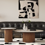 高級感漂うセラミックセンターテーブル|多層板?ガラス?アッシュ材の美しい融合 fmus-4088