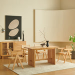 アッシュ材 PUレザー ラタン使用の高級チェア - エレガントで快適なデザイン hjhms-1045