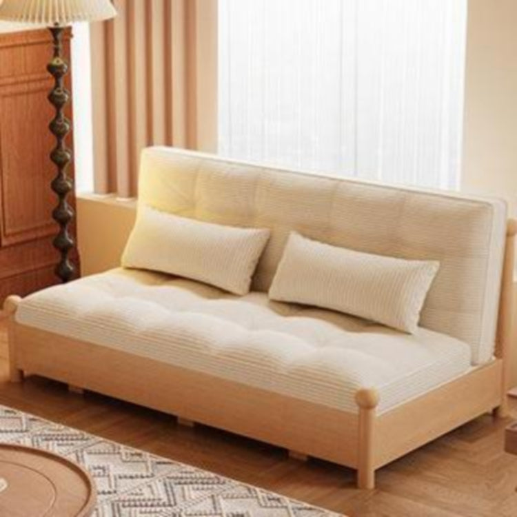 折りたたみソファベッド 実木フレーム リビング・書斎対応 ラタン編み 引き出し式 伸縮ミニソファ 綿麻ファブリック zx-1229-10