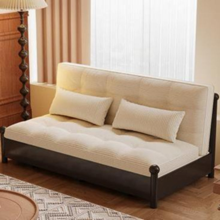 折りたたみソファベッド 実木フレーム リビング・書斎対応 ラタン編み 引き出し式 伸縮ミニソファ 綿麻ファブリック zx-1229-10