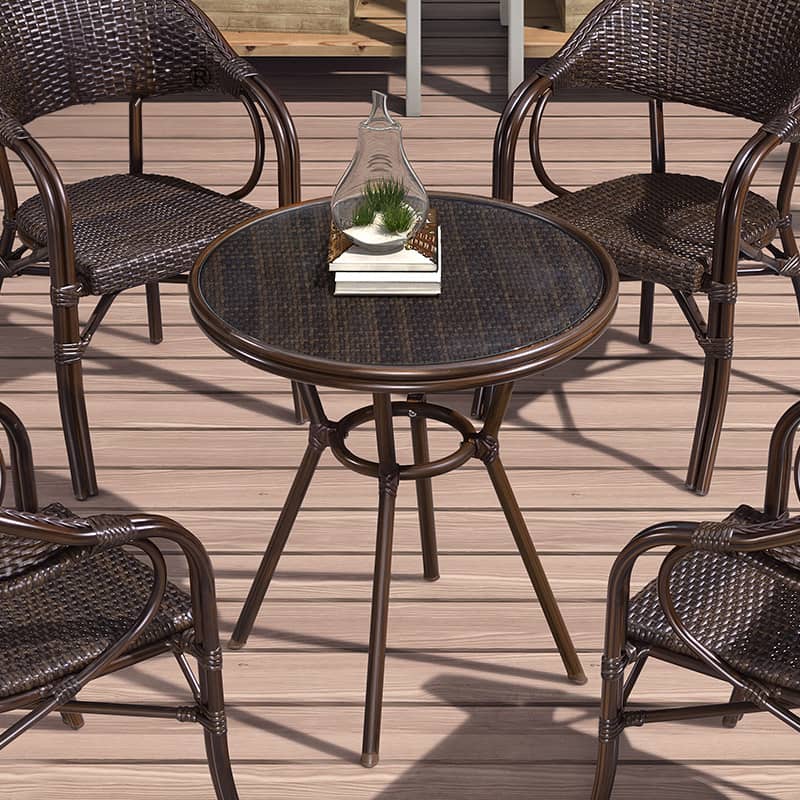 ガーデンテーブル ガーデニング バルコニー 外用テーブル ベランダ おしゃれ スタッキング コンパクト アウトドア 丸型 テラス zy-268