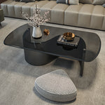 スタイリッシュなセンターテーブル | 強化ガラスと綿麻素材を使用したモダンなデザイン fel-3062