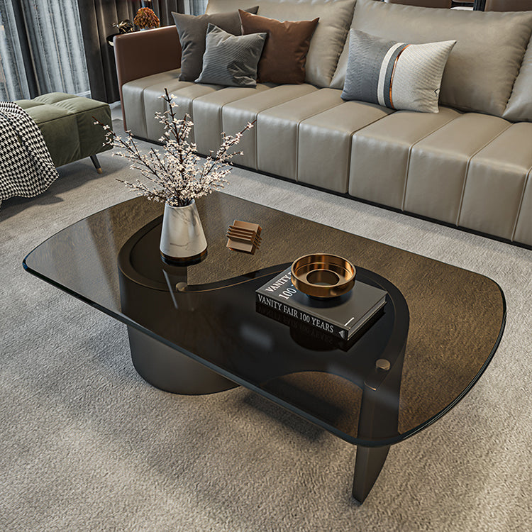 スタイリッシュなセンターテーブル | 強化ガラスと綿麻素材を使用したモダンなデザイン fel-3062