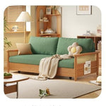 木製フレーム ソファベッド|収納棚付き キャスター付き 省スペース対応 ナチュラルデザイン hemw-6300