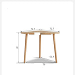 オーク材仕上げのコーナーテーブル|北欧風デザインでおしゃれなインテリアに最適 hmo-1985