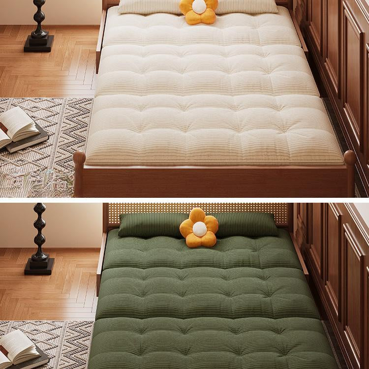 折りたたみソファベッド 実木フレーム リビング・書斎対応 ラタン編み 引き出し式 伸縮ミニソファ 綿麻ファブリック zx-1229-10