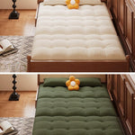 折りたたみソファベッド 実木フレーム リビング・書斎対応 ラタン編み 引き出し式 伸縮ミニソファ 綿麻ファブリック zx-1229-10