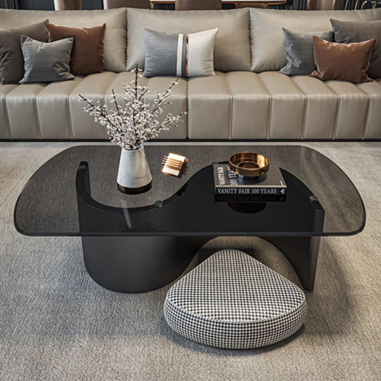 スタイリッシュなセンターテーブル | 強化ガラスと綿麻素材を使用したモダンなデザイン fel-3062