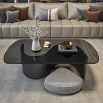 スタイリッシュなセンターテーブル | 強化ガラスと綿麻素材を使用したモダンなデザイン fel-3062