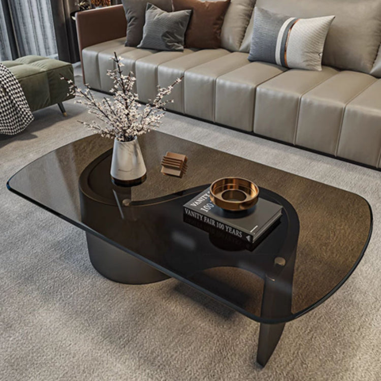 スタイリッシュなセンターテーブル | 強化ガラスと綿麻素材を使用したモダンなデザイン fel-3062