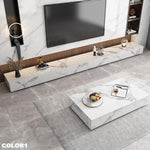 セラミックパイン製のスタイリッシュなテレビ台?コーヒーテーブルセット - モダンインテリアに最適 flsd-5184