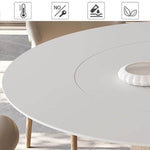 セラミック天板丸ダイニングテーブル アッシュ無垢材 ホワイト sm-315