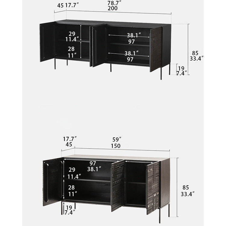 高級チーク製キャビネット - おしゃれで機能的な収納ソリューション hsxz-2190
