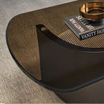 スタイリッシュなセンターテーブル | 強化ガラスと綿麻素材を使用したモダンなデザイン fel-3062