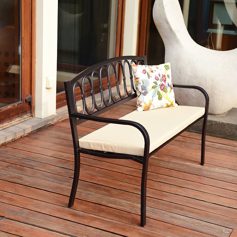 ガーデンベンチ 2人掛け 3人掛け アイアン 肘掛け 背もたれ付き アンティーク調 ガーデンチェア ベンチ コンパクト 長椅子 テラス zy-101