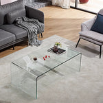 スタイリッシュ強化ガラス製ティーテーブル - モダンなデザインでおしゃれな空間を演出! bd-4561