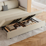 シリコンフィル使用!快適な座り心地の多層板製ソファー - 綿麻カバーのオシャレなデザイン fsx-5128