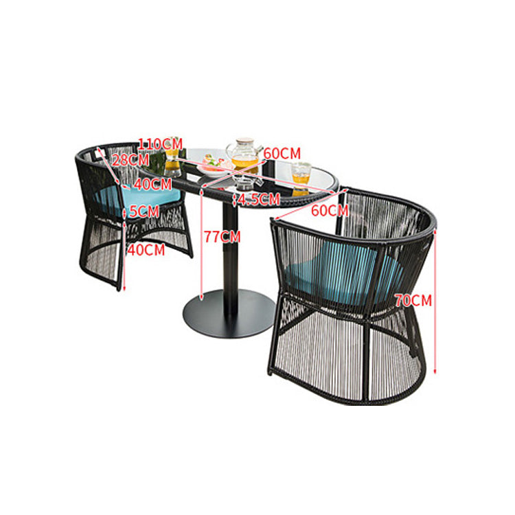 バルコニー テーブルチェアセット 小型 藤製 リラックス用 三点組 001-outdesk