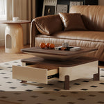 無垢材使用!おしゃれなパインセンターテーブル - モダンデザインと多層板の組み合わせ fxxrj-3164