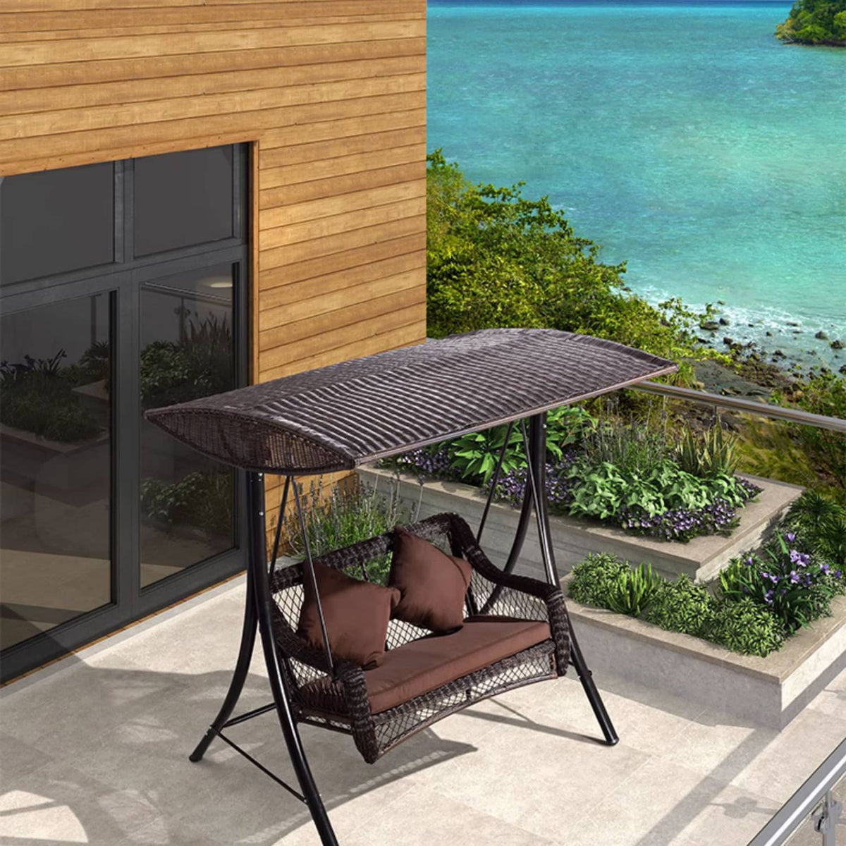 ブランコ 二人乗り チェア キッズ 遊具 ガーデンファニチャー 屋根付き スウィングベンチ キッズ 椅子 子供 ガーデン おしゃれ zy-154