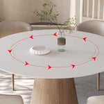 セラミック天板丸ダイニングテーブル アッシュ無垢材 ホワイト sm-315