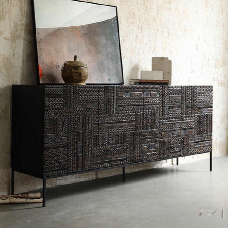 高級チーク製キャビネット - おしゃれで機能的な収納ソリューション hsxz-2190