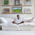 ラグジュアリーソファー パインフレーム ダウン&シリコンフィルクッション 高級綿麻ファブリック Hersa-1646